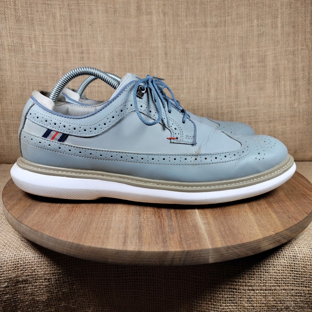 FootJoy Traditions Golf Shoes Wingtip Brogue Light Blue Soft Spikes Men's 10M